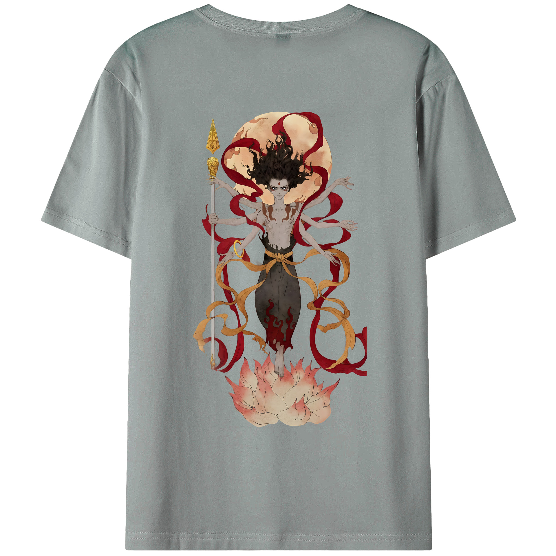 （画像用） Ne Zha 2 ナタ 魔童の大暴れ 綿100％ メンズ半袖Tシャツ（バックプリント） 通気性